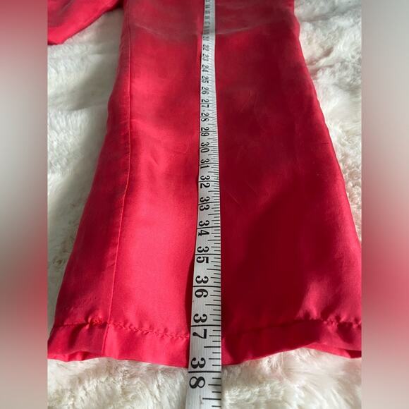 Vintage Pink Coral Silk Pull On  Drawstring Pants Sz M - Picture 7 of 7